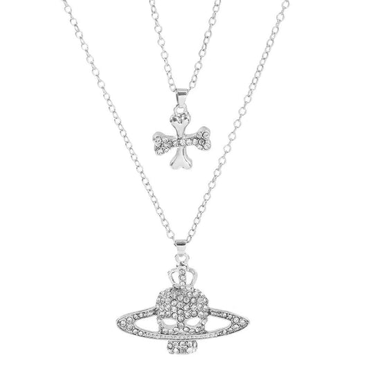 Vivienne Westwood Double-Layer Skull & Cross Necklace