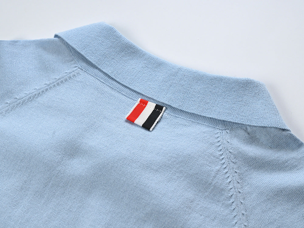 Thom Browne Women's Polo Collar Knitted Short Sleeve Dress - Premium Cotton Casual Dress