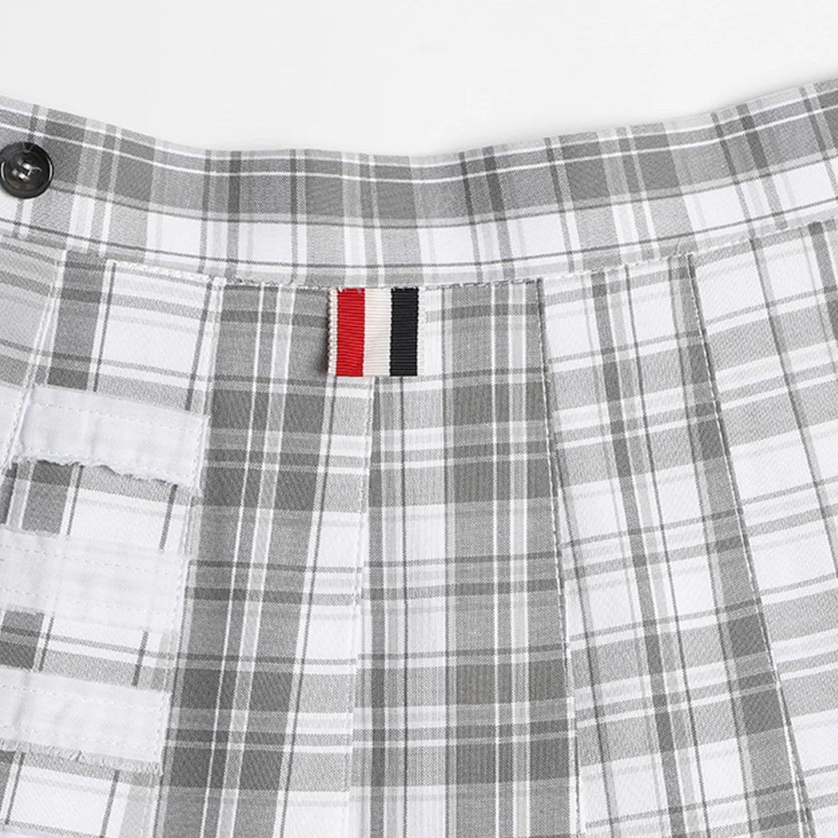 Thom Browne 4 Bars Plaid Pleated Skirt
