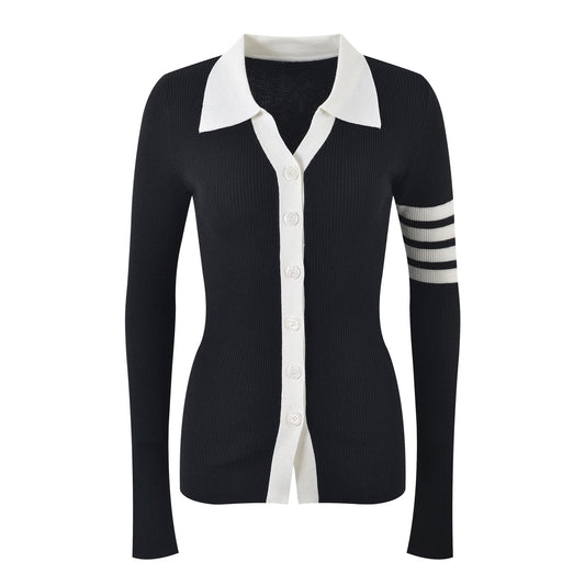 Thom Browne Women's Contrast Lapel Cardigan