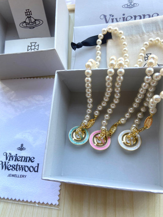 Vivienne Westwood Crystal Ball & Pearl Necklace
