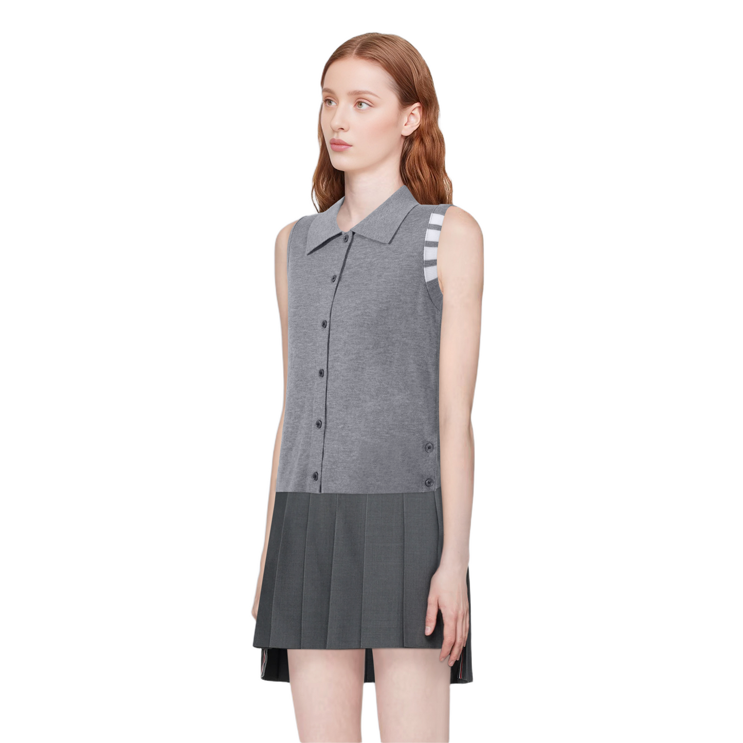 Women's tricolor knitted short sleeves（副本） THOM TREND