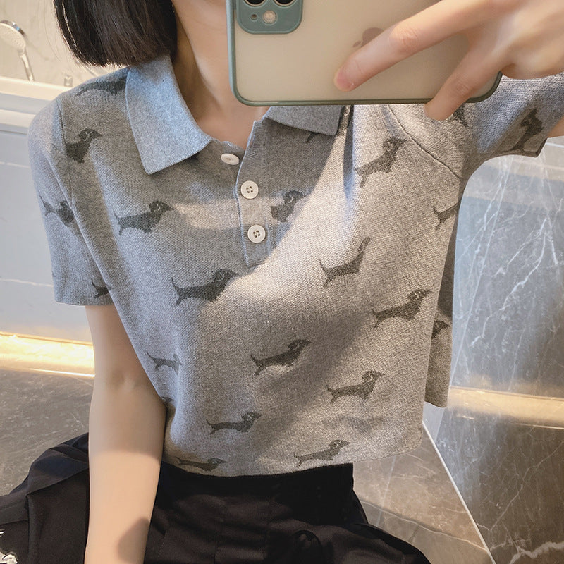 Thom Browne Women's Puppy Polo T-Shirt