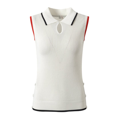Thom Browne Women's Polo Neck Sleeveless Vest