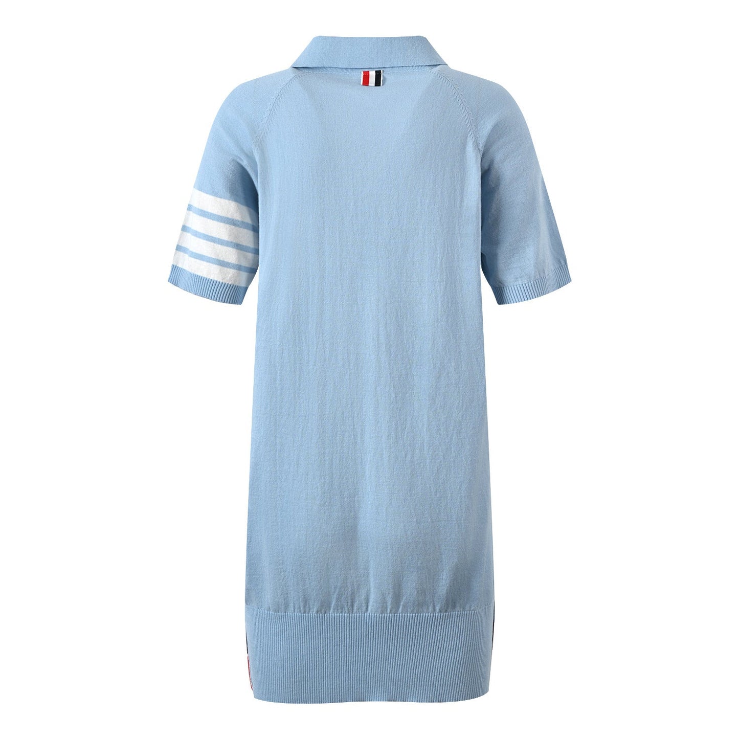 Thom Browne Women's Polo Collar Knitted Short Sleeve Dress - Premium Cotton Casual Dress
