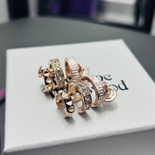 Vivienne Westwood Rhinestone Hoop & Stud Earrings