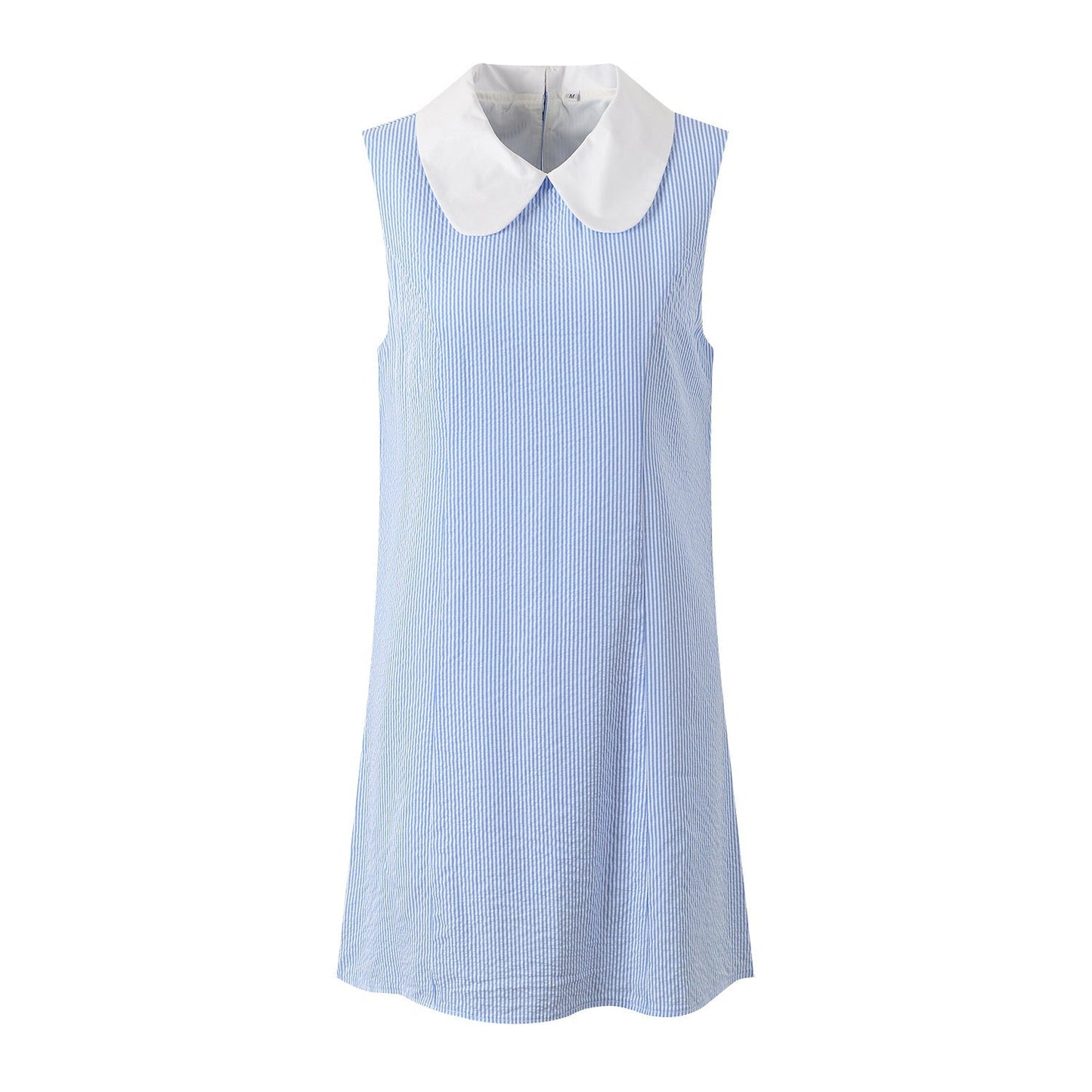 Thom Browne Blue & White Striped Contrast Collar Shirt Dress