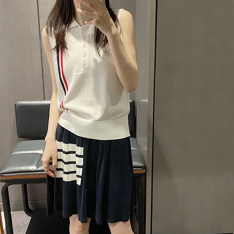 Thom Browne Women's Sleeveless Lapel Top