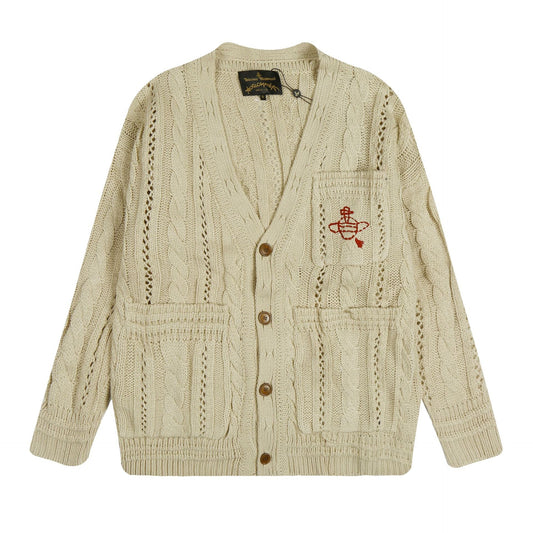 Vivienne Westwood Solid-Color Cotton-Wool Cardigan