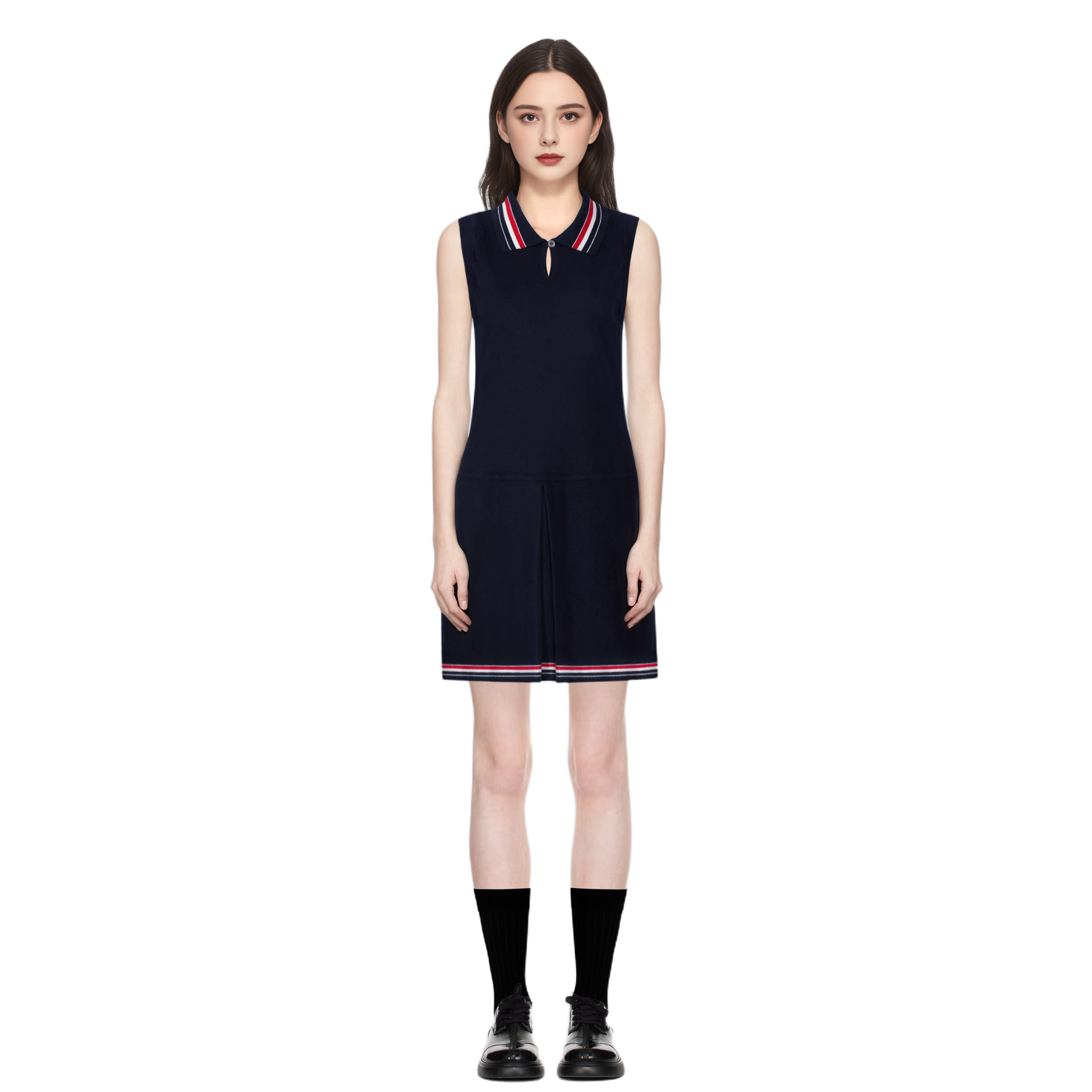 Women's tricolor knitted short sleeves（副本） THOM TREND