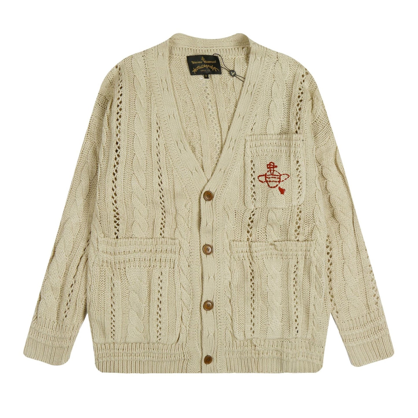 Vivienne Westwood Solid-Color Cotton-Wool Cardigan