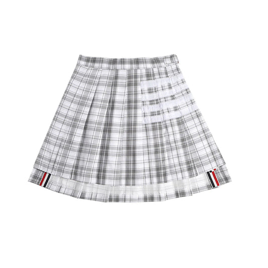 Thom Browne 4 Bars Plaid Pleated Skirt