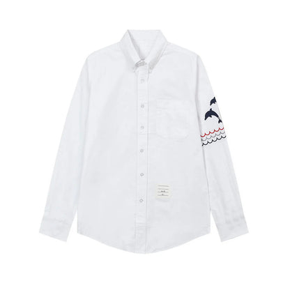 Thom Browne  Spring Summer Men's Embroidered Cotton Shirt