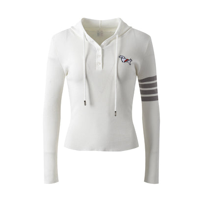 Thom Browne 2025SS Wool Slim-Fit Hooded Sweatshirt