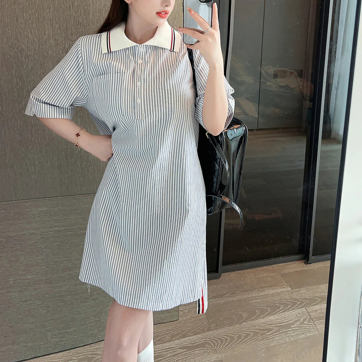 Thom Browne Women's Classic Stripe Cotton Dress