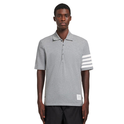 Thom Browne 4-Bar Signature Cotton Polo Shirt