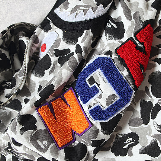 BAPE ABC Camo Shark Hoodie - Green & Grey