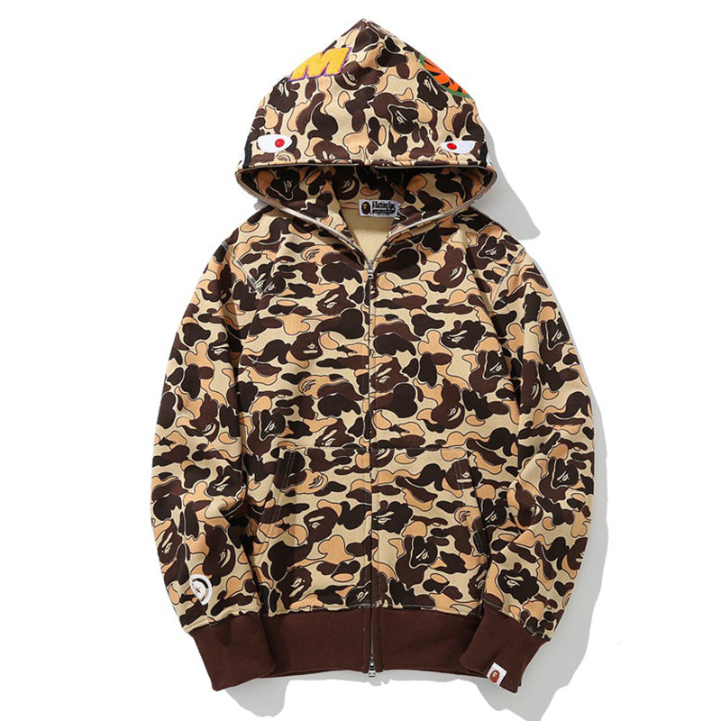 BAPE Camo Shark Hoodie - Grey Blue & Khaki