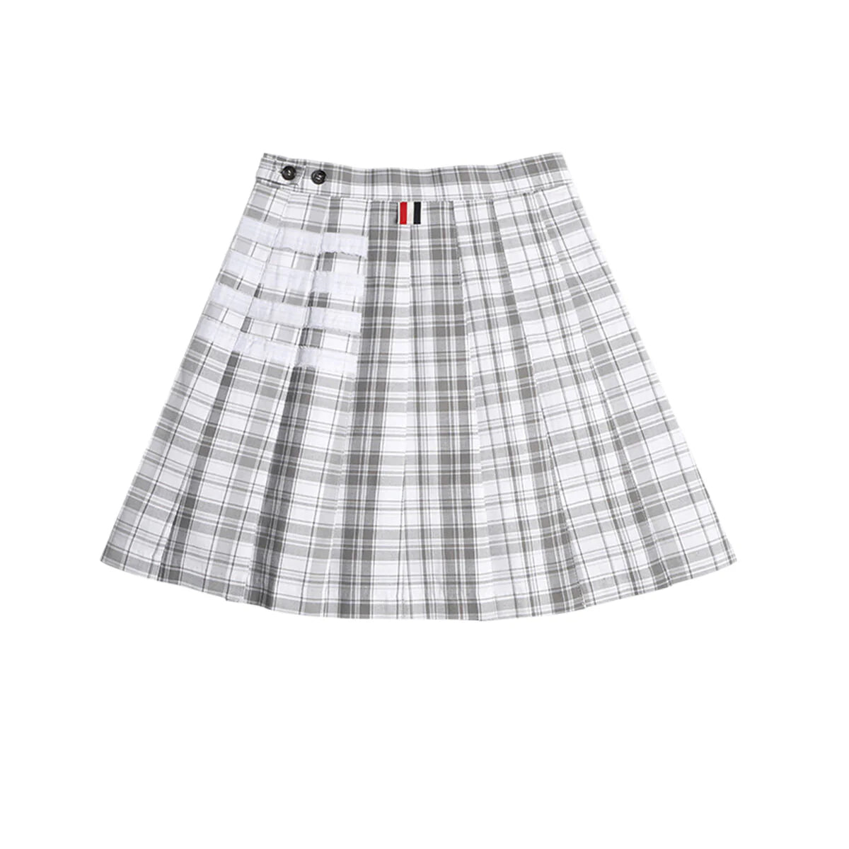 Thom Browne 4 Bars Plaid Pleated Skirt