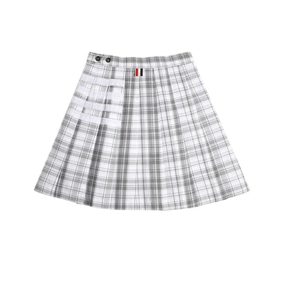 Thom Browne 4 Bars Plaid Pleated Skirt