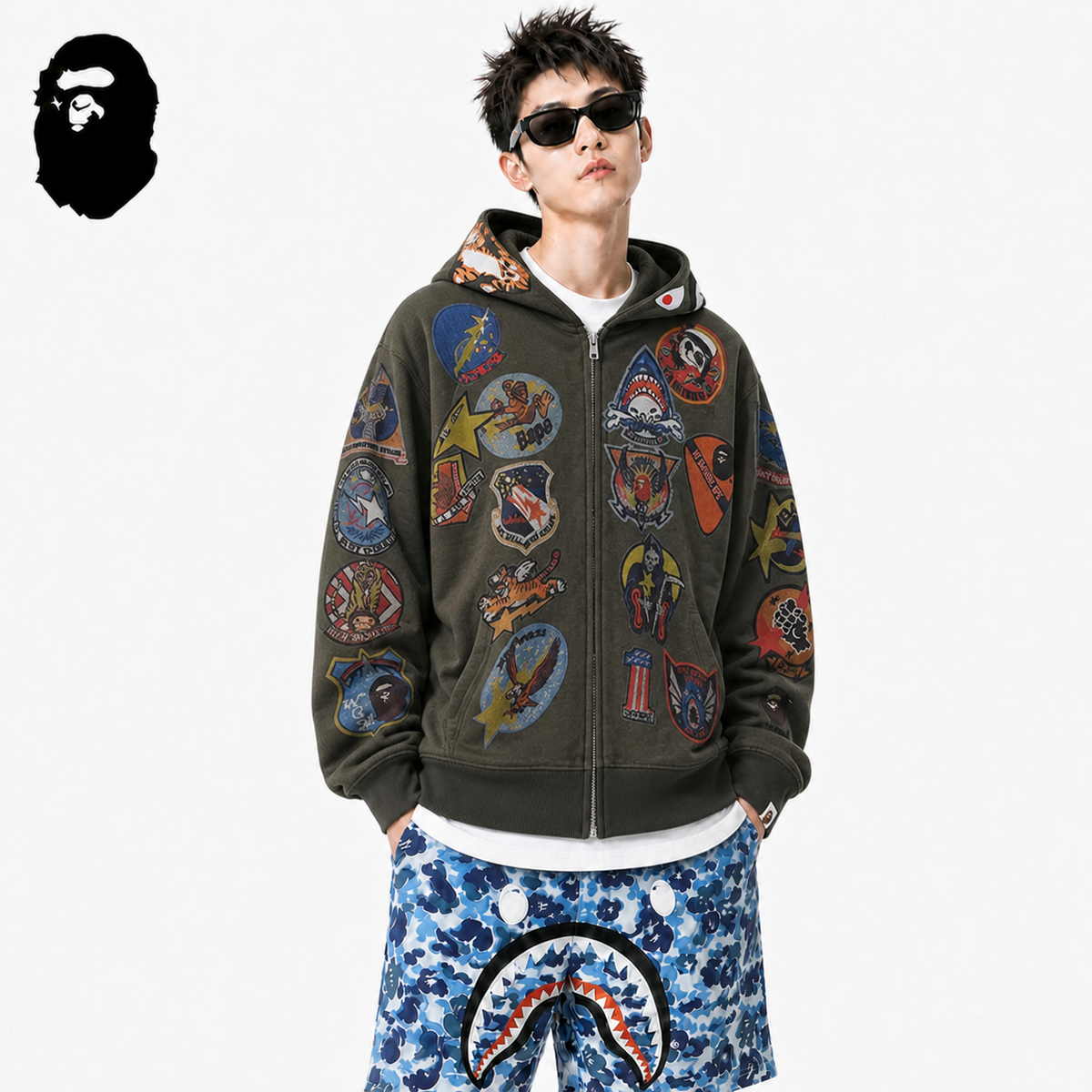 BAPE Tiger & Shark Full-Zip Hoodie