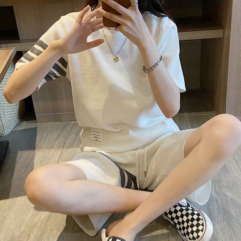 Thom Browne Women's Short-Sleeved Knitted Track Suit
