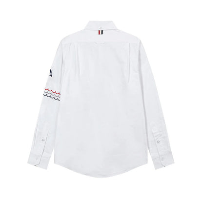 Thom Browne  Spring Summer Men's Embroidered Cotton Shirt