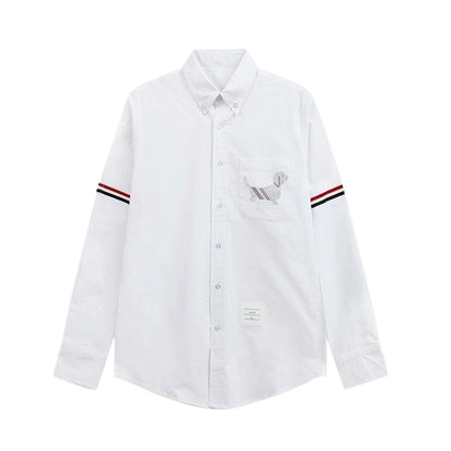 Thom Browne 2026 Puppy Embroidery Long Sleeve Shirt - Premium Cotton