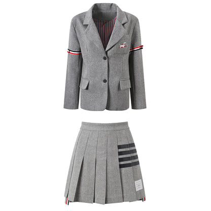 Thom Browne Women's Jacket and Skirt Set | Two-Piece Suit Ensemble