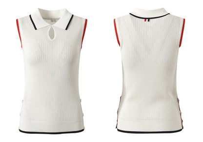 Thom Browne Women's Polo Neck Sleeveless Vest