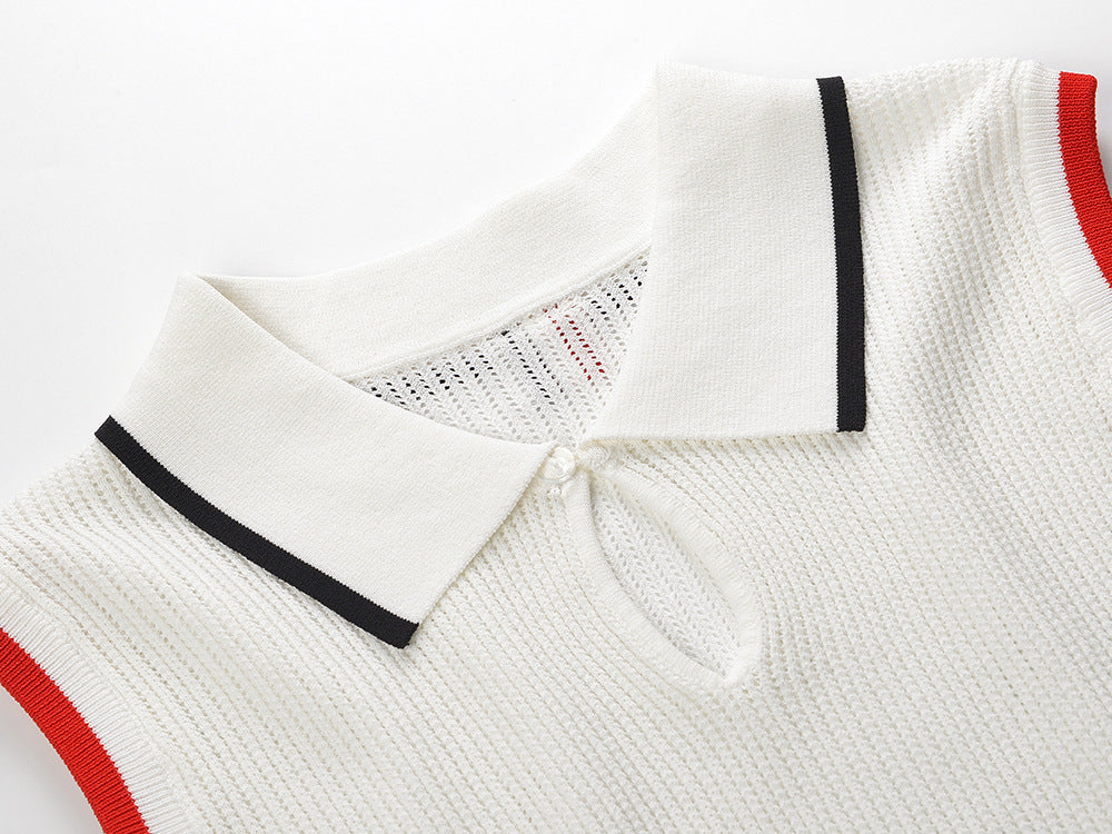 Thom Browne Women's Polo Neck Sleeveless Vest