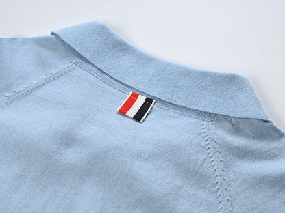 Thom Browne Women's Polo Collar Knitted Short Sleeve Dress - Premium Cotton Casual Dress