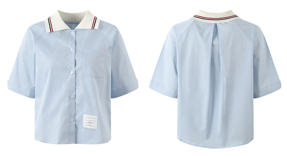 Thom Browne Ladies Lapel Short Shirt