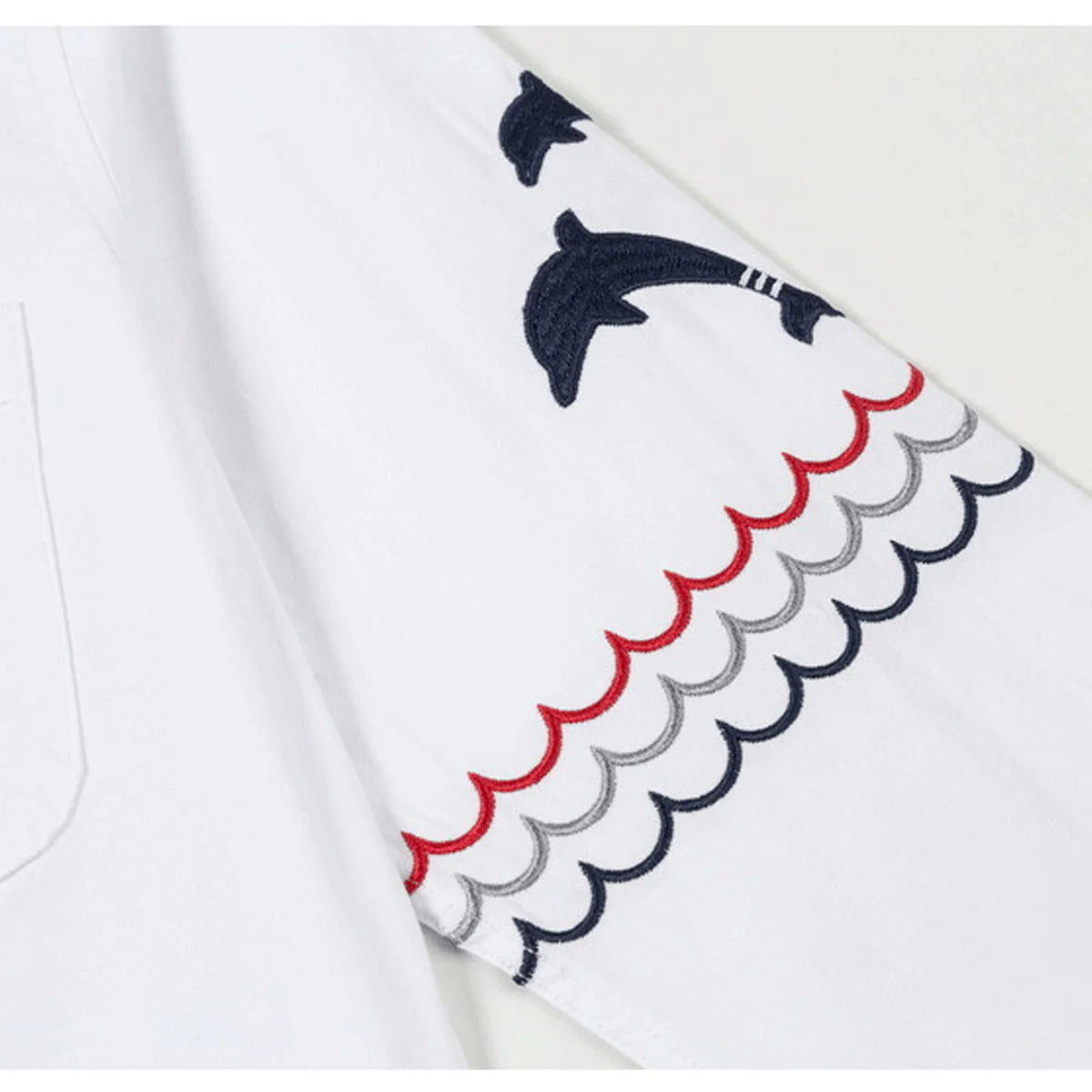 Thom Browne  Spring Summer Men's Embroidered Cotton Shirt
