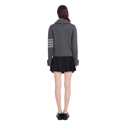 Thom Browne Feather Intarsia Cardigan | Women's Knit Button-Front Sweater