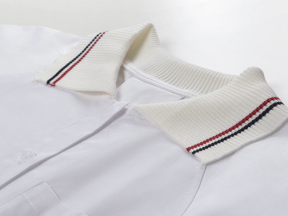 Thom Browne Ladies Lapel Short Shirt
