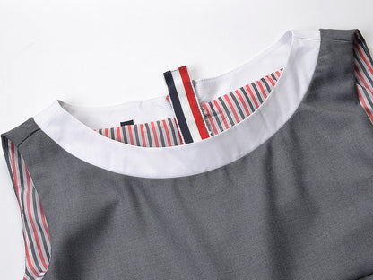 Thom Browne Women's Sleeveless Pleated Vest Dress