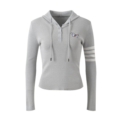 Thom Browne 2025SS Wool Slim-Fit Hooded Sweatshirt