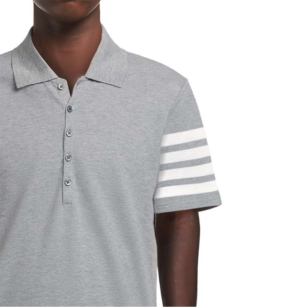 Thom Browne 4-Bar Signature Cotton Polo Shirt