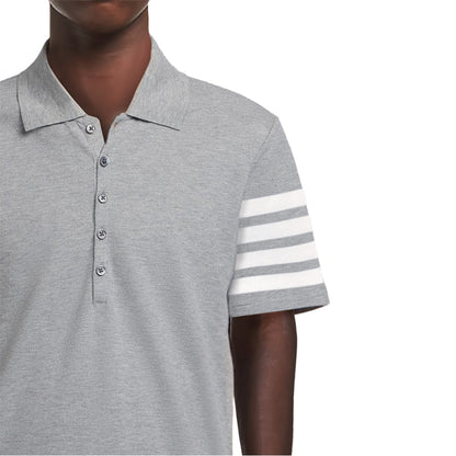 Thom Browne 4-Bar Signature Cotton Polo Shirt