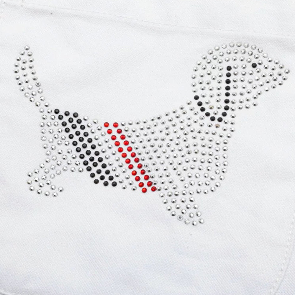 Thom Browne 2026 Puppy Embroidery Long Sleeve Shirt - Premium Cotton