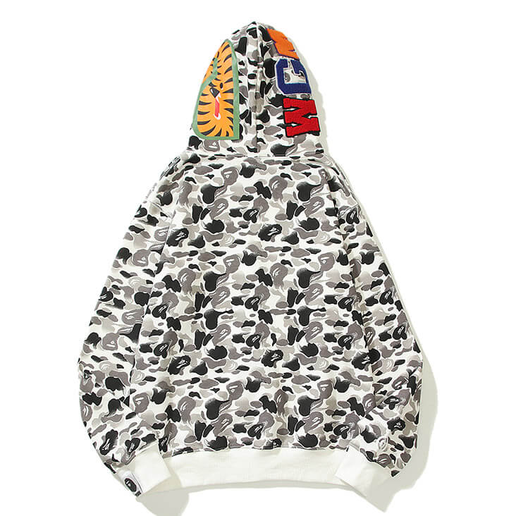 BAPE ABC Camo Shark Hoodie - Green & Grey