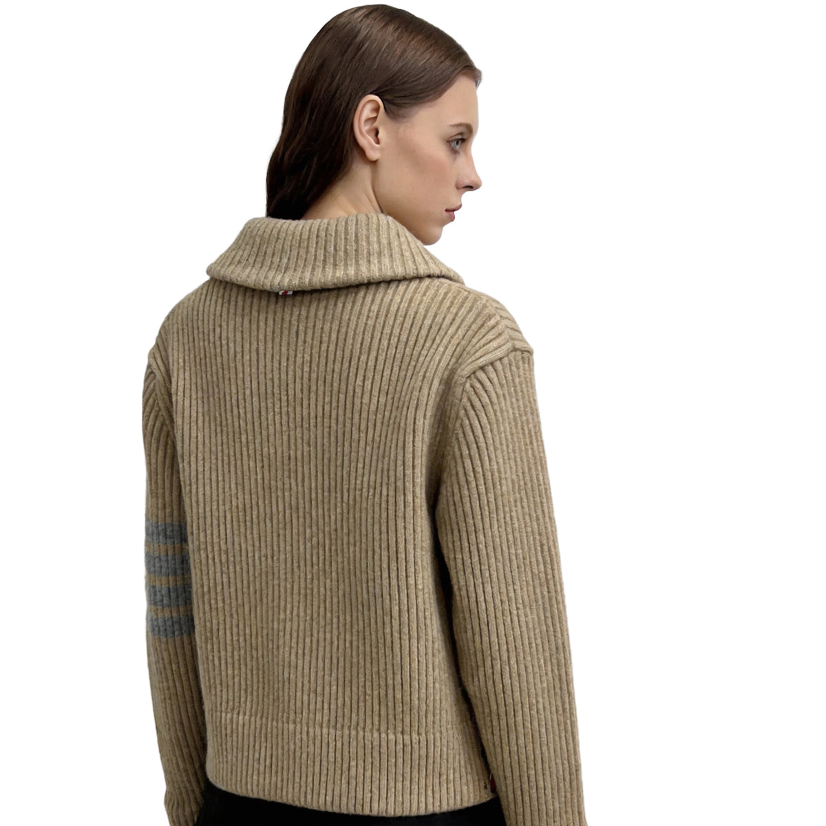 Thom Browne Feather Intarsia Cardigan | Women's Knit Button-Front Sweater