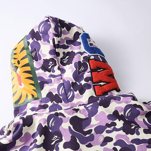 BAPE Purple Camo Shark Hoodie