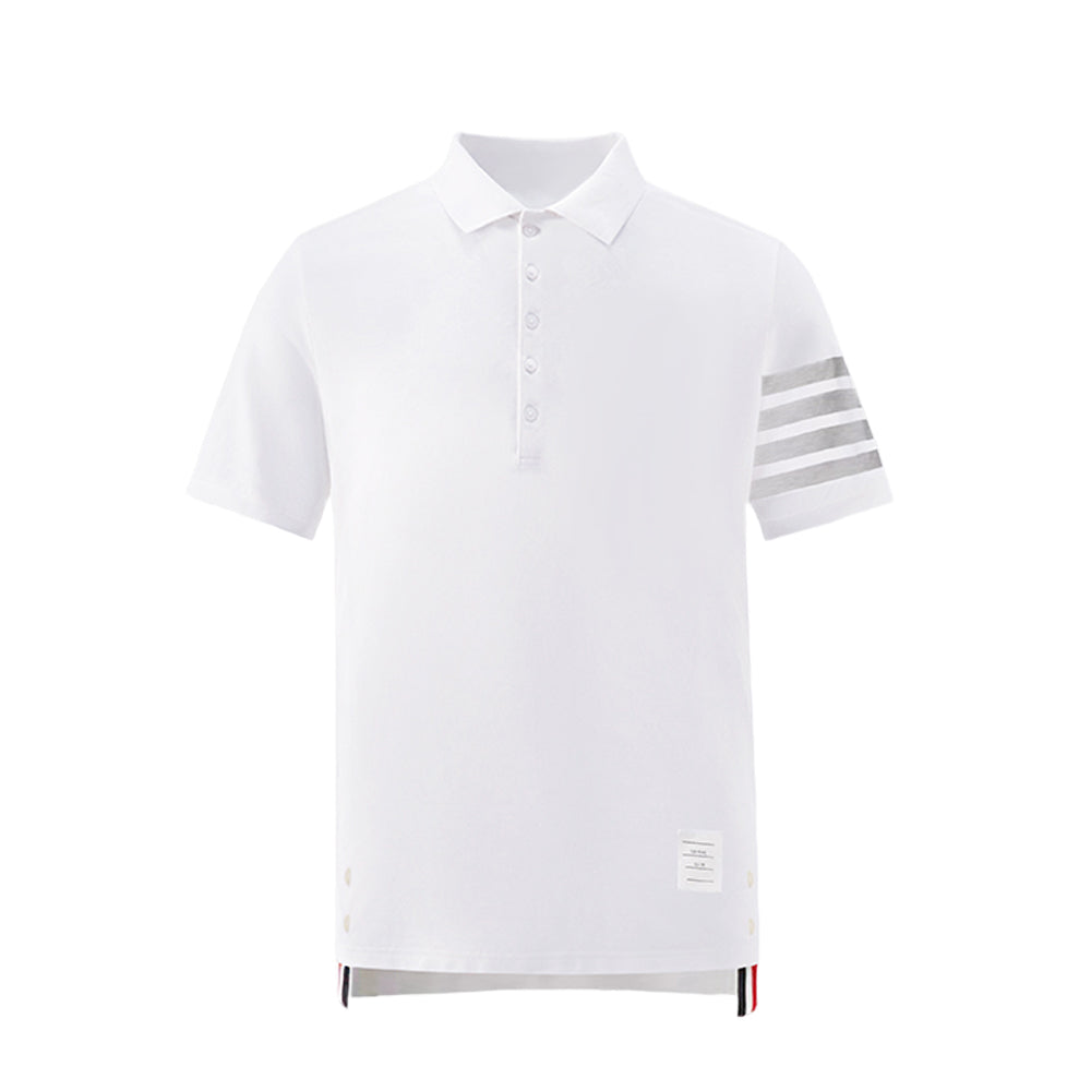 Thom Browne 4-Bar Signature Cotton Polo Shirt