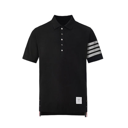 Thom Browne 4-Bar Signature Cotton Polo Shirt