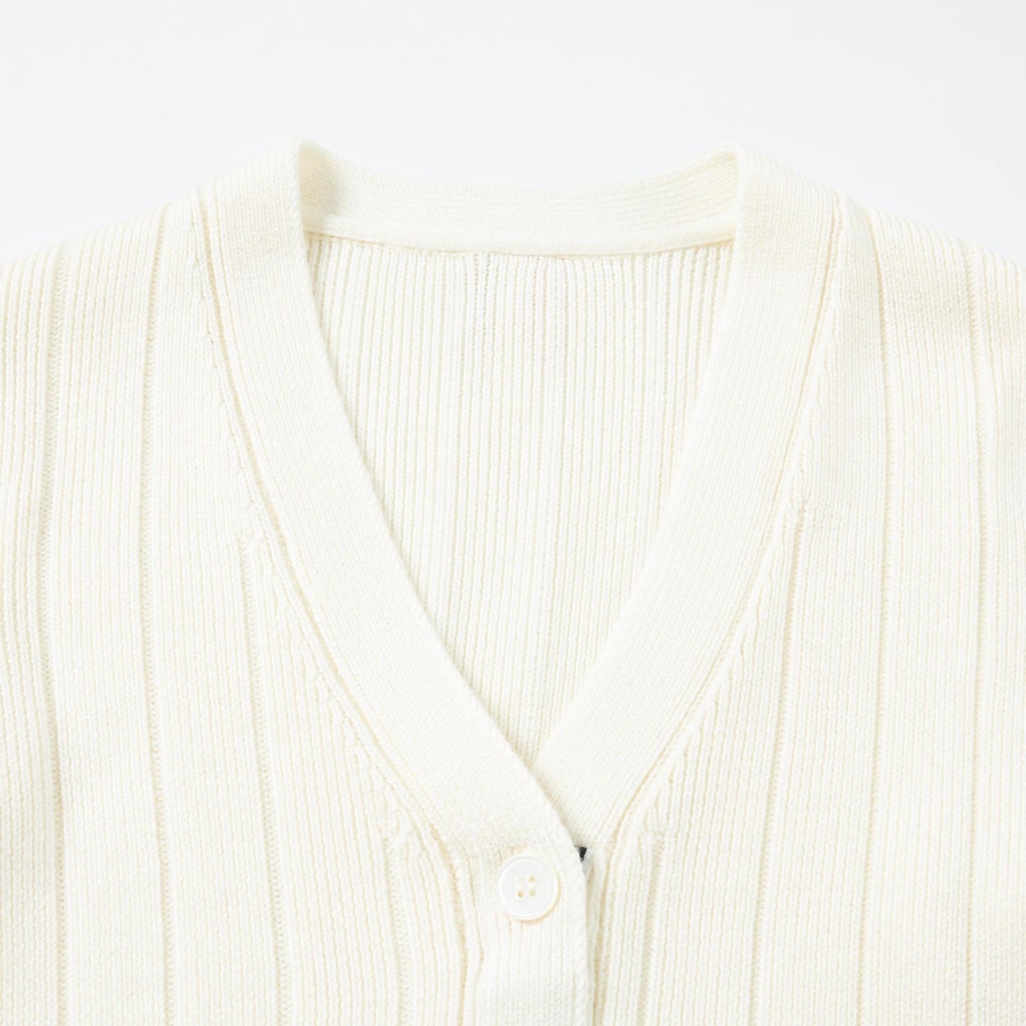 Spring Summer Pure Cotton Contrast Lapel Cardigan