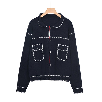 Thom Browne Men's Four-Bar Wool Coat