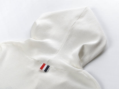Thom Browne 2025SS Wool Slim-Fit Hooded Sweatshirt