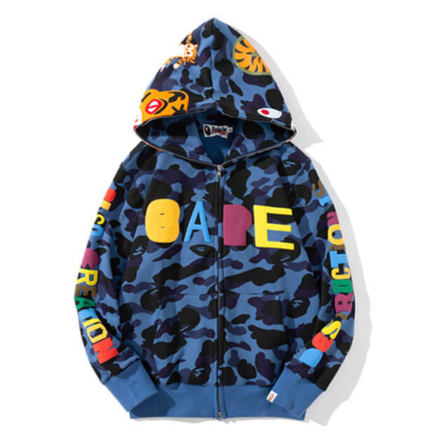 BAPE ABC Camo Logo Hoodie - Blue & Green